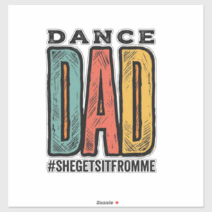 Dance Dad Vintage Typography T-Shirt Design_1 Klistermärken