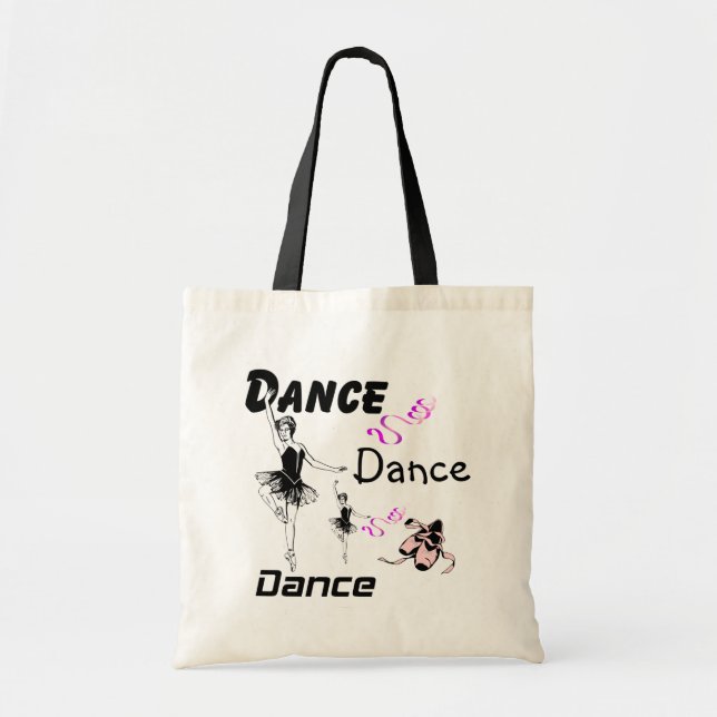 Dance Dance Ballet Tote Bag Tygkasse (Framsidan)