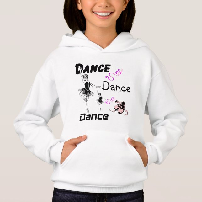 Dance Dance Dance Ball Girls Hoodie T Shirt (Framsida)