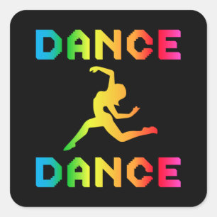 Dance Dancing Party Music Sport Dancer Gift Idea Fyrkantigt Klistermärke