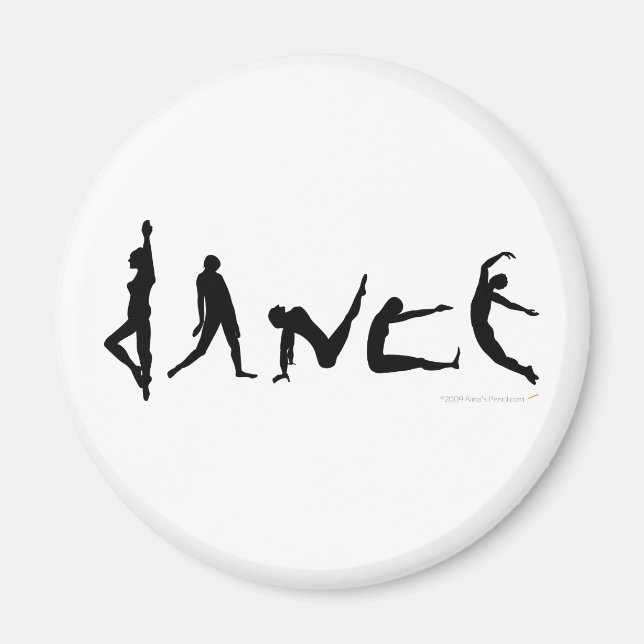 Dance Dancing Silhouette Design Magnet (Framsidan)