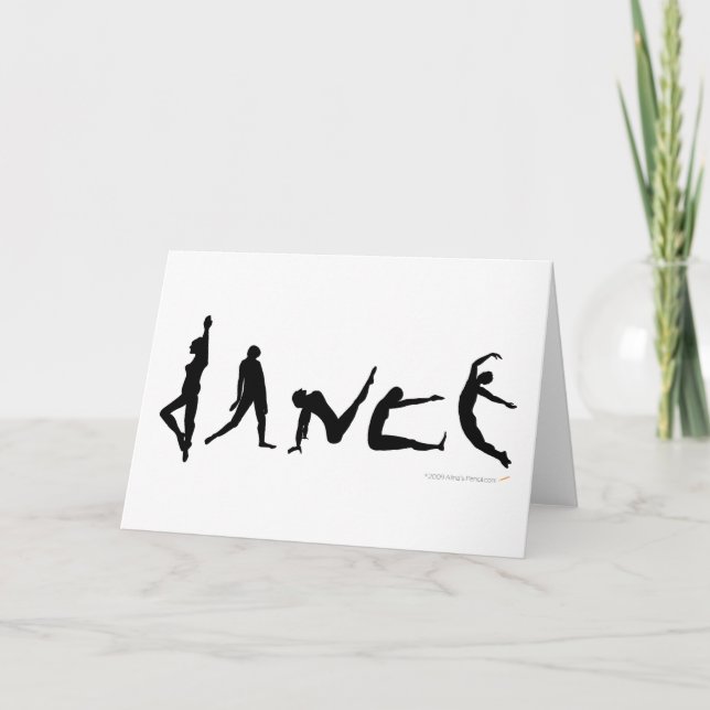Dance Dancing Silhouette Greeting Card Kort (Framsida)