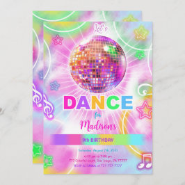 Dance Disco Party Neon Glow Inbjudningar