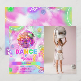Dance Disco Party Neon Glow Photo Inbjudningar