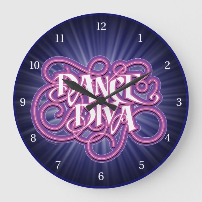 Dance Diva Large Clock Stor Klocka (Framsida)