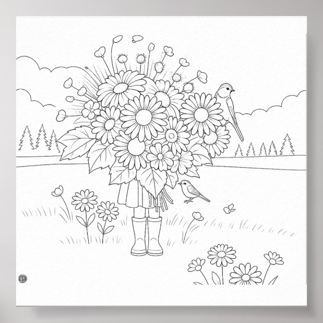 Dance. Dream. Wander. Bloom. Färgning Poster (Framsidan)