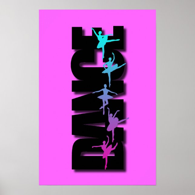 Dance Färgad Ballerinas Poster (Framsidan)