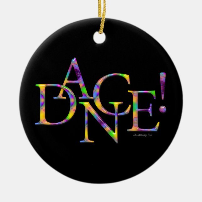 Dance! (färgämne) julgransprydnad keramik (Framsidan)