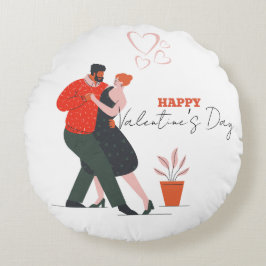 Dance Figur Valentindagen Rund Kudde