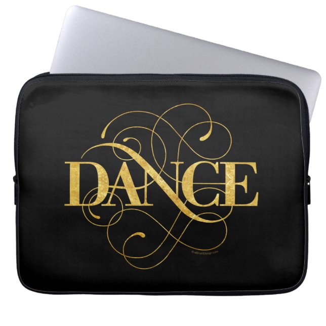 Dance Flourish (guld) Laptop Sleeve (Framsidan)