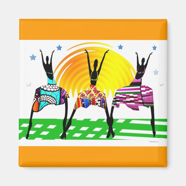 Dance för afrikanska kvinnor som mäter samtal magnet (Framsidan)