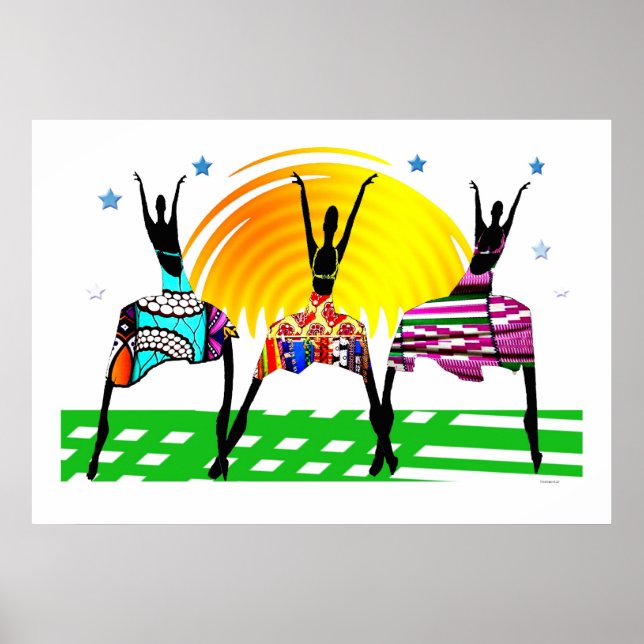 Dance för afrikanska kvinnor som mäter samtal poster (Framsidan)