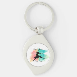 Dance Free Live Free Dance Keychain Swirl Silverfärgad Nyckelring