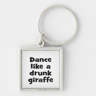 Dance full giraffe bf fyrkantig silverfärgad nyckelring