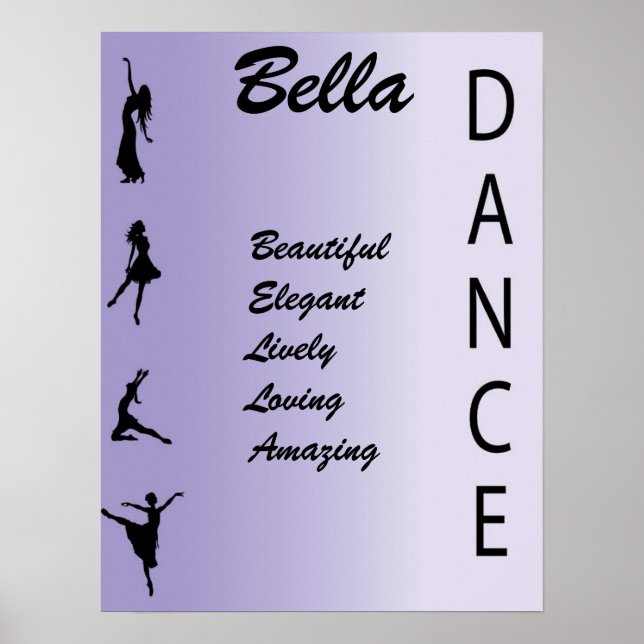Dance Girls Namn Art Wall Print Poster (Framsidan)