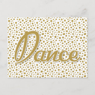 Dance Gold Dots - Guld Vit Dans Vykort