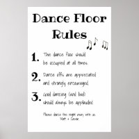 Dance Golv Regler Bröllop Decor Sign