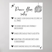 Dance Golv Regler tecken | Funny bröllop decor