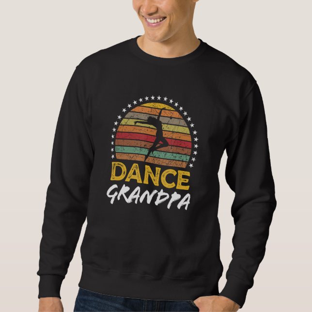 Dance Grandpa Dancing Retro Style Graphic Lång Ärmad Tröja (Framsida)