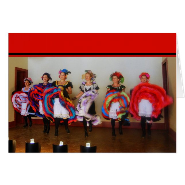Dance Hall Girls Card Hälsningskort (Framsidan Horizontal)