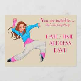 Dance hip hop Flickans födelsedagsfest Inbjudningar