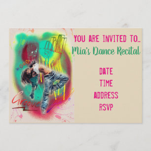 Dance hip hop moderna dansskäl inbjudningar