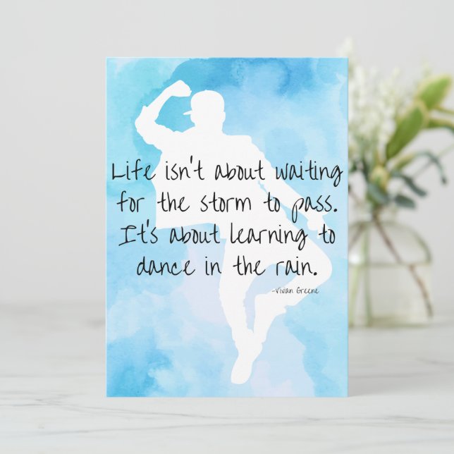 Dance in Rain Card Student Vivian Greene Julkort (Stående Fram)