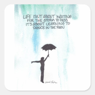 Dance in Rain Fyrkantigt Klistermärke