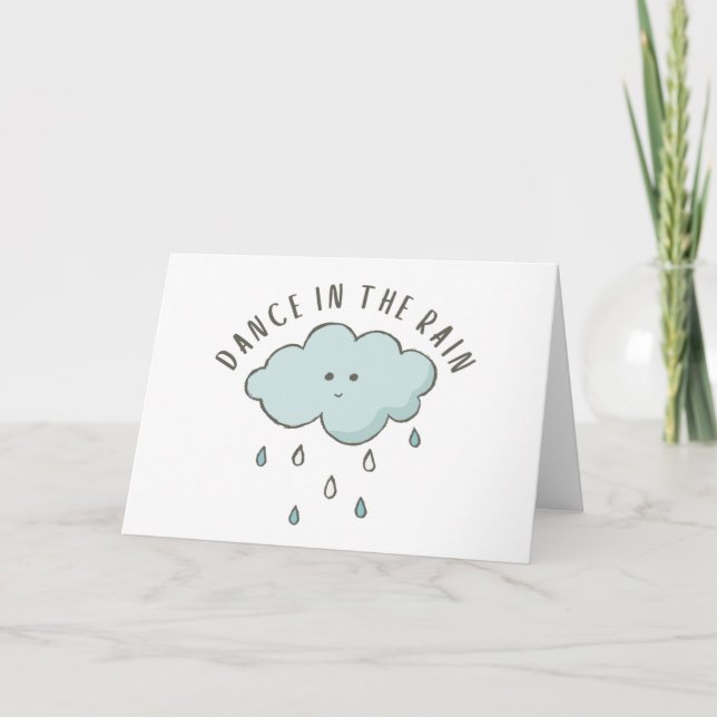 Dance in Rain Greeting Card Kort (Framsida)