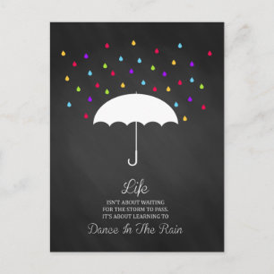 Dance in Rain Inspirational Postcard Vykort