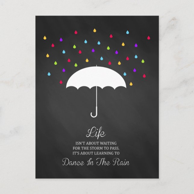 Dance in Rain Inspirational Postcard Vykort (Framsida)