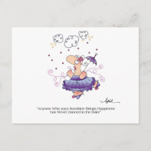 DANCE IN the RAIN Postcard by April McCallum Vykort