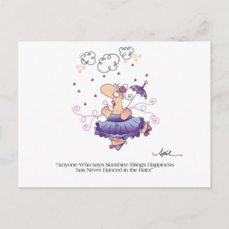 DANCE IN the RAIN Postcard by April McCallum Vykort