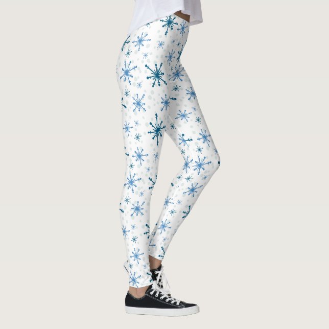 Dance in Winter's Elegance: Women's Snowflake Leggings (Höger)