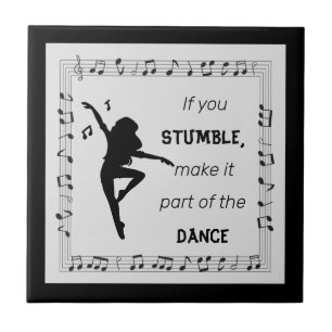 Dance inspirationcitat musik noter black kakelplatta