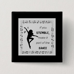 Dance inspirationcitat musik noter black knapp