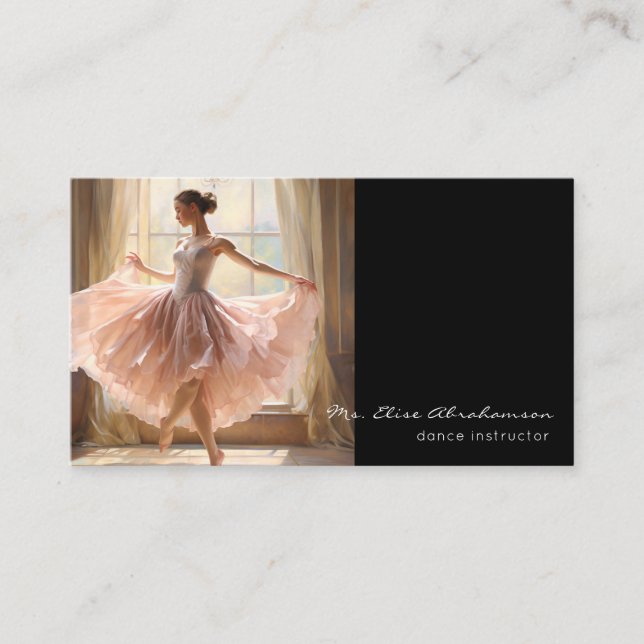 Dance Instructor Ballet Ballerina Teacher Visitkort (Framsida)