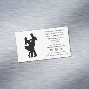 Dance Instructor Ballroom Dancing Social Media Magnetiska Visitkort