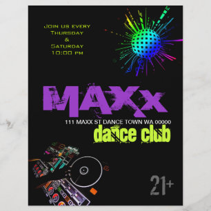 Dance Klubb DJ Disco Boll Flyer Call