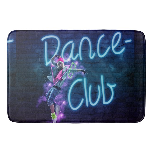 Dance Klubb Neon Graffiti Wall med dansare Bath Ma Badrumsmatta (Framsidan)