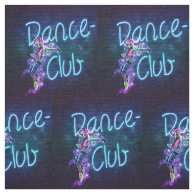 Dance Klubb Neon Sign Fabric Tyg (Provkarta)
