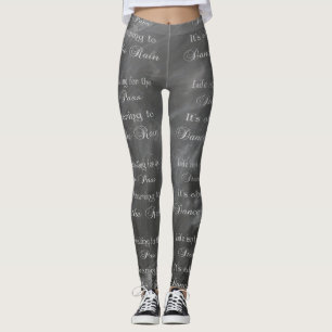 Dance Leggings Dance in Rain Chalkboard