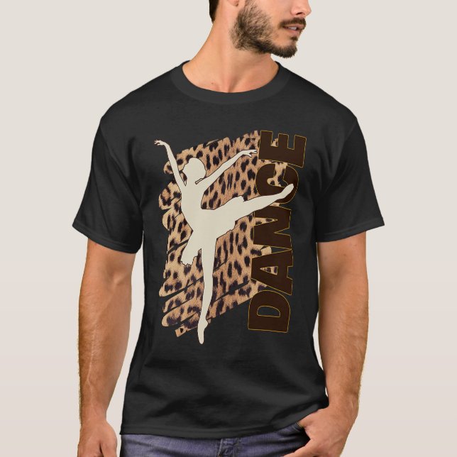Dance Leopard Print Ballerina Dancer Tonåring Twee T Shirt (Framsida)