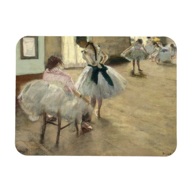 Dance Lesson av Edgar Degas Magnet (Horisontell)