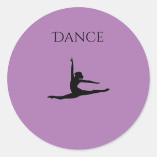 Dance lila round-klistermärken. runt klistermärke