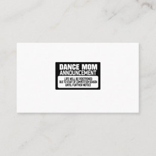 Dance Mamma annons Visitkort