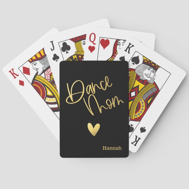 Dance Mamma Black och Guld Personlig Casinokort (Baksidan)