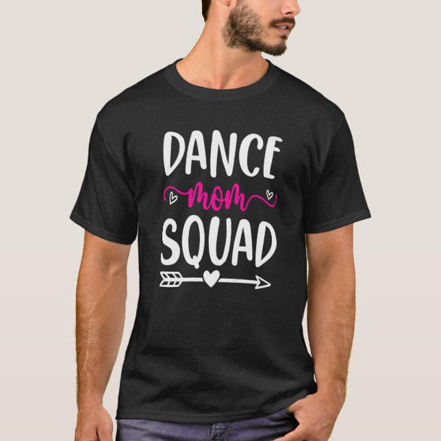 Dance Mamma Squad Funny Rosa Cute Arrow and Heart T Shirt (Framsida)