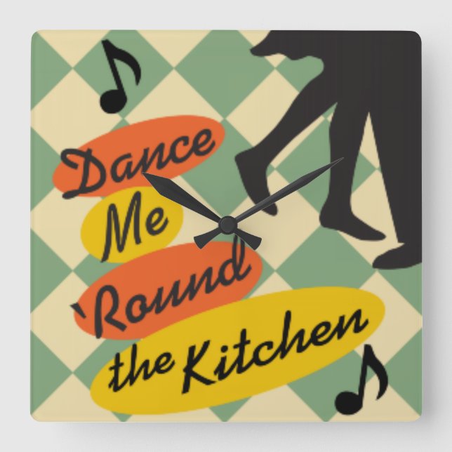 Dance Me Round Kitchen Retro klocka (Framsida)