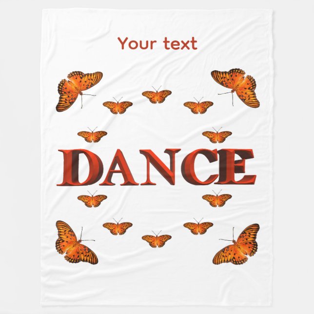 Dance med fjärilskonstruktion fleecefilt (Framsidan)